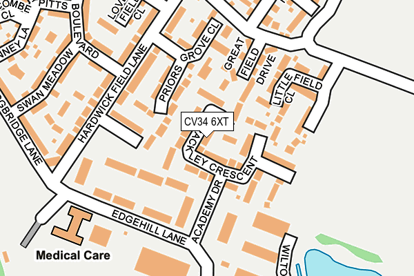 CV34 6XT map - OS OpenMap – Local (Ordnance Survey)