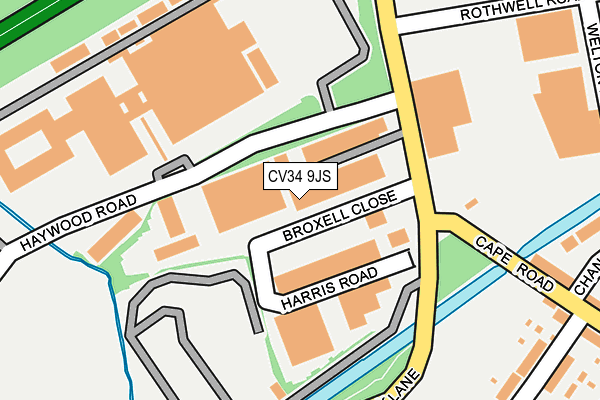 CV34 9JS map - OS OpenMap – Local (Ordnance Survey)