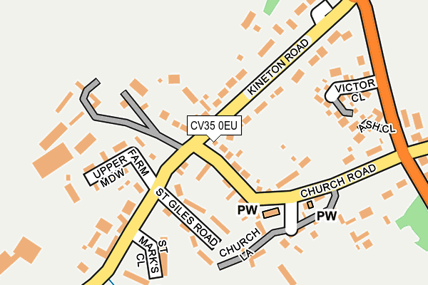 CV35 0EU map - OS OpenMap – Local (Ordnance Survey)