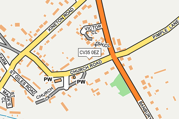 CV35 0EZ map - OS OpenMap – Local (Ordnance Survey)