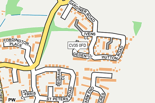 CV35 0FD map - OS OpenMap – Local (Ordnance Survey)