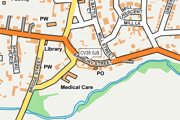 CV35 0JS map - OS OpenMap – Local (Ordnance Survey)