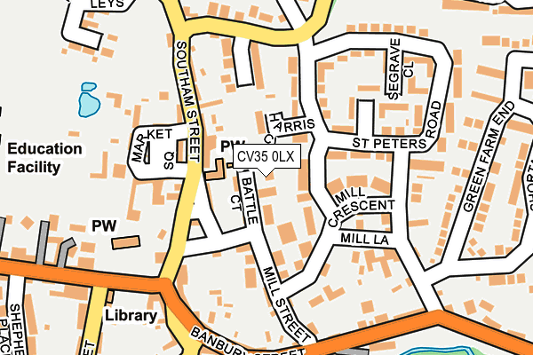 CV35 0LX map - OS OpenMap – Local (Ordnance Survey)