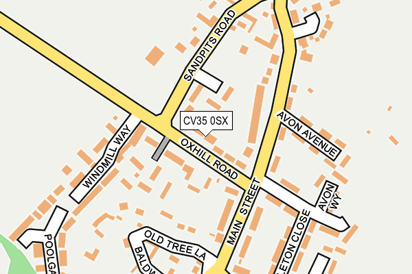CV35 0SX map - OS OpenMap – Local (Ordnance Survey)