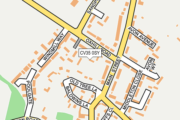 CV35 0SY map - OS OpenMap – Local (Ordnance Survey)