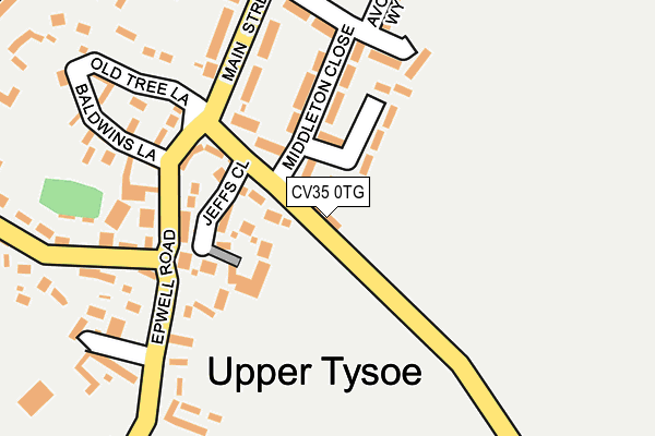 CV35 0TG map - OS OpenMap – Local (Ordnance Survey)