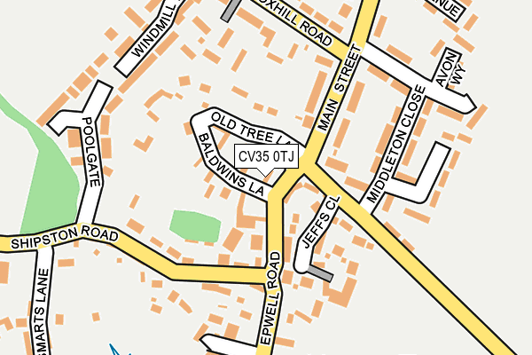 CV35 0TJ map - OS OpenMap – Local (Ordnance Survey)