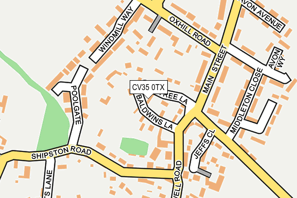 CV35 0TX map - OS OpenMap – Local (Ordnance Survey)