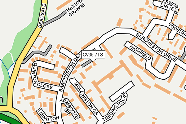 CV35 7TS map - OS OpenMap – Local (Ordnance Survey)