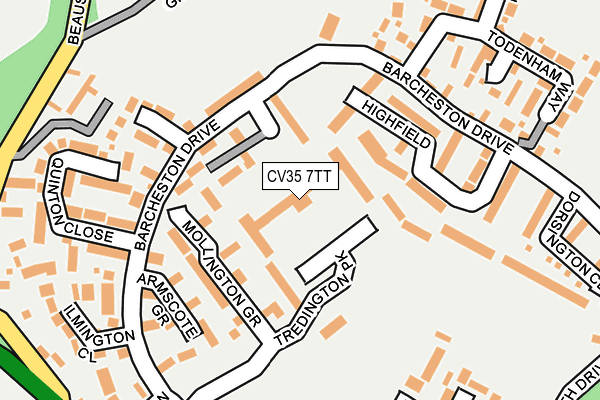 CV35 7TT map - OS OpenMap – Local (Ordnance Survey)