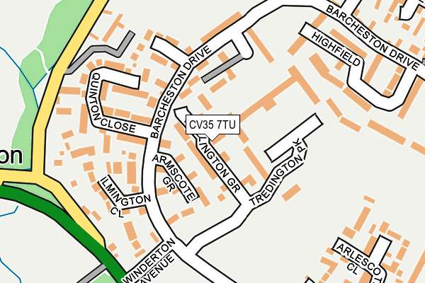 CV35 7TU map - OS OpenMap – Local (Ordnance Survey)