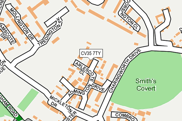 CV35 7TY map - OS OpenMap – Local (Ordnance Survey)