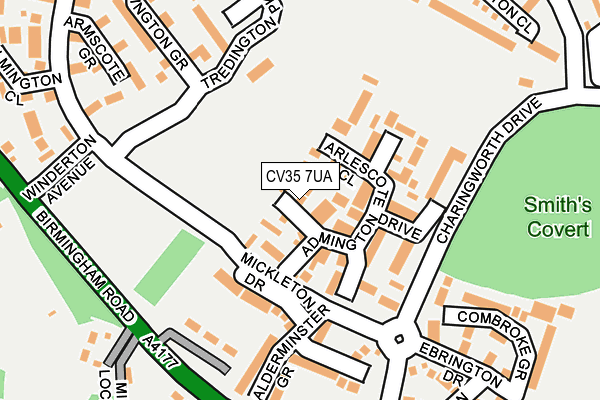 CV35 7UA map - OS OpenMap – Local (Ordnance Survey)