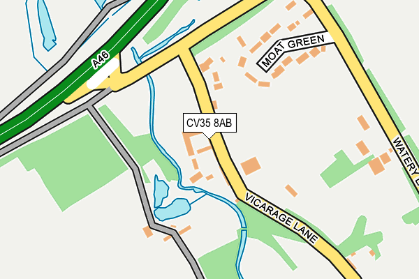 CV35 8AB map - OS OpenMap – Local (Ordnance Survey)