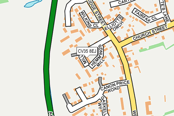 CV35 8EJ map - OS OpenMap – Local (Ordnance Survey)