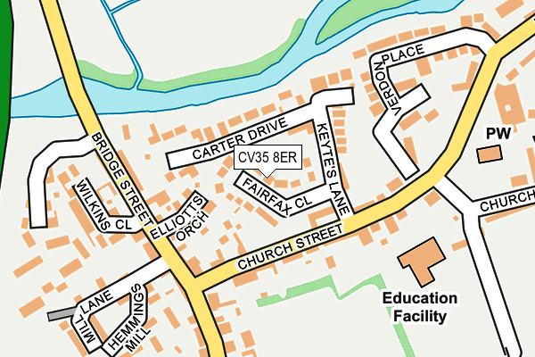 CV35 8ER map - OS OpenMap – Local (Ordnance Survey)