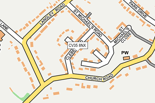 CV35 8NX map - OS OpenMap – Local (Ordnance Survey)