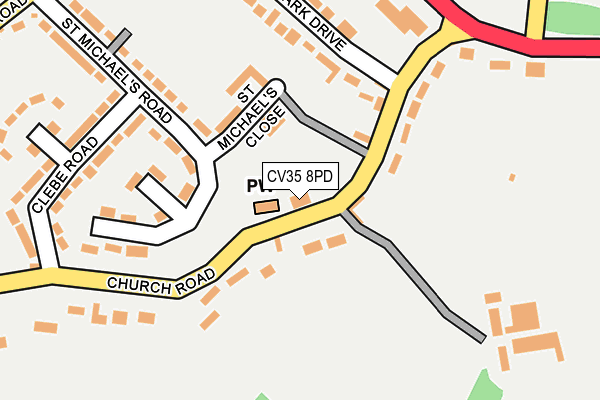 CV35 8PD map - OS OpenMap – Local (Ordnance Survey)