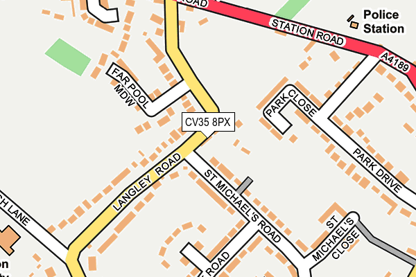 CV35 8PX map - OS OpenMap – Local (Ordnance Survey)