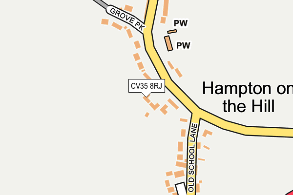 CV35 8RJ map - OS OpenMap – Local (Ordnance Survey)