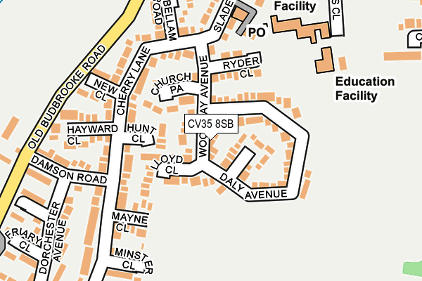 CV35 8SB map - OS OpenMap – Local (Ordnance Survey)