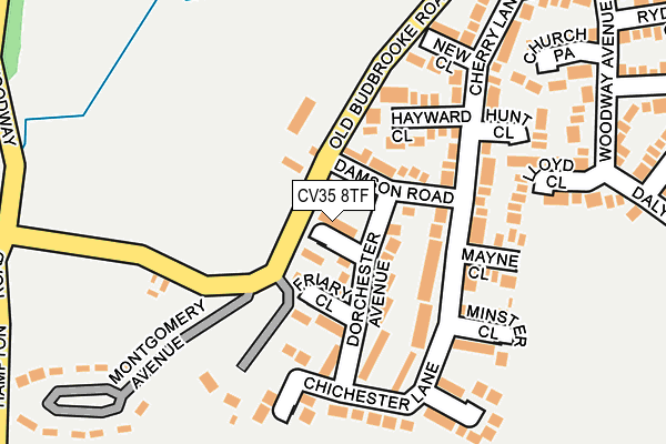 CV35 8TF map - OS OpenMap – Local (Ordnance Survey)