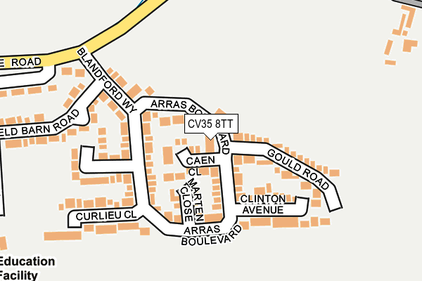 CV35 8TT map - OS OpenMap – Local (Ordnance Survey)