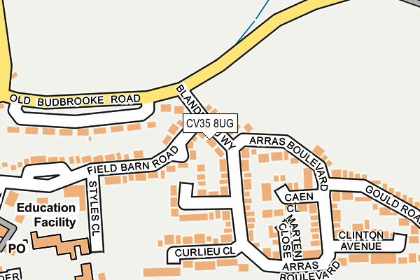 CV35 8UG map - OS OpenMap – Local (Ordnance Survey)