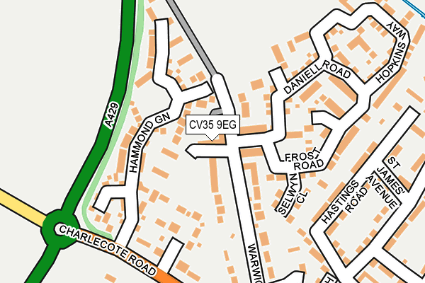 CV35 9EG map - OS OpenMap – Local (Ordnance Survey)