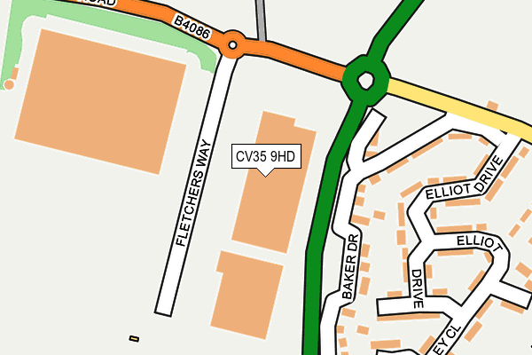 CV35 9HD map - OS OpenMap – Local (Ordnance Survey)