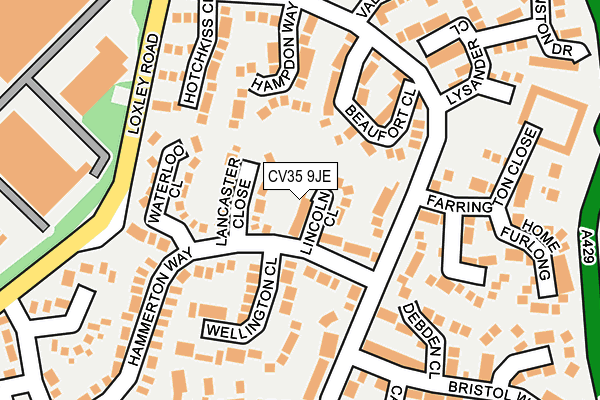 CV35 9JE map - OS OpenMap – Local (Ordnance Survey)