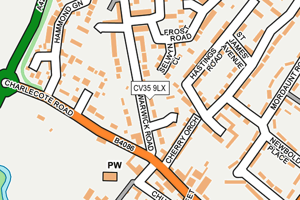 CV35 9LX map - OS OpenMap – Local (Ordnance Survey)