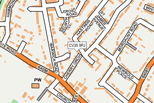 CV35 9PJ map - OS OpenMap – Local (Ordnance Survey)