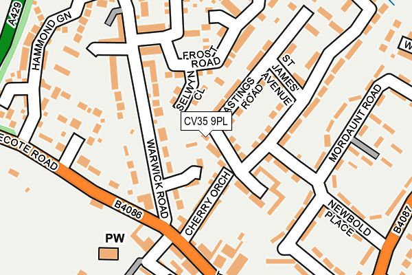 CV35 9PL map - OS OpenMap – Local (Ordnance Survey)
