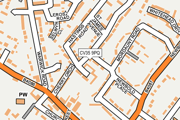 CV35 9PQ map - OS OpenMap – Local (Ordnance Survey)
