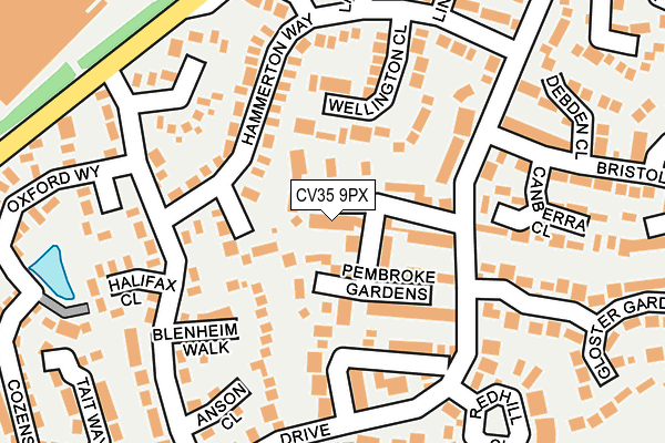 CV35 9PX map - OS OpenMap – Local (Ordnance Survey)