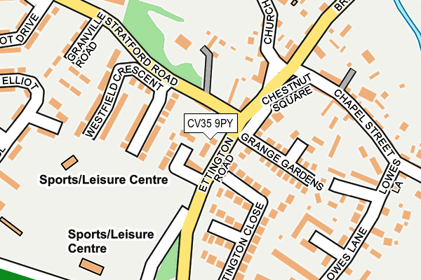 CV35 9PY map - OS OpenMap – Local (Ordnance Survey)