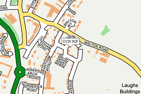 CV35 9QF map - OS OpenMap – Local (Ordnance Survey)