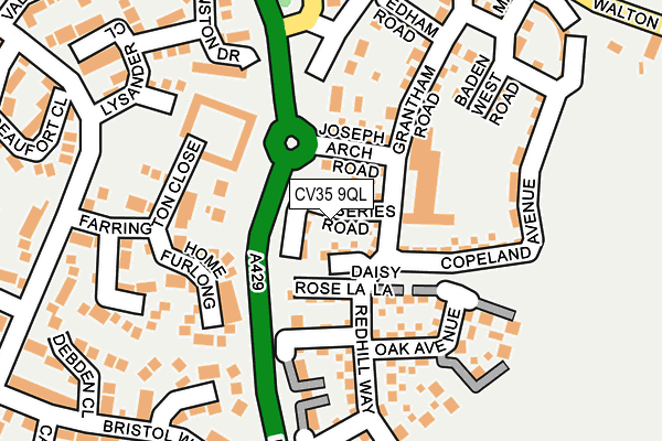 CV35 9QL map - OS OpenMap – Local (Ordnance Survey)