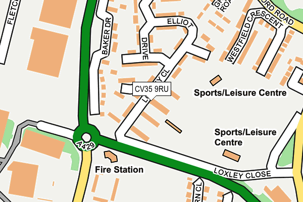 CV35 9RU map - OS OpenMap – Local (Ordnance Survey)