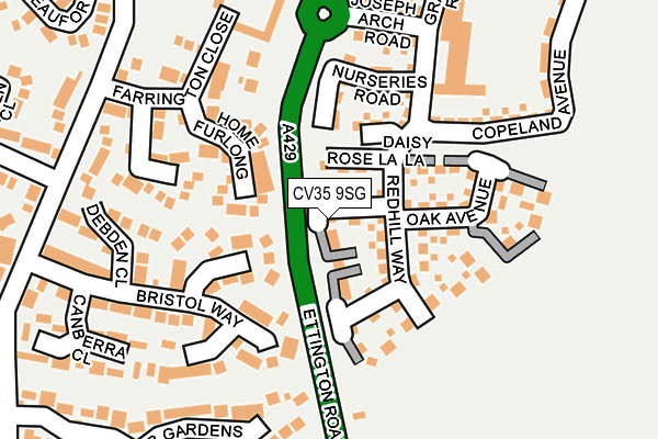 CV35 9SG map - OS OpenMap – Local (Ordnance Survey)