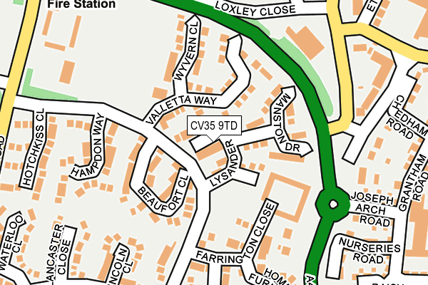 CV35 9TD map - OS OpenMap – Local (Ordnance Survey)