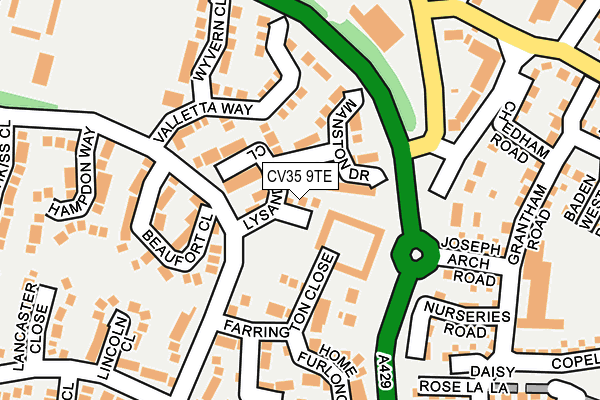 CV35 9TE map - OS OpenMap – Local (Ordnance Survey)