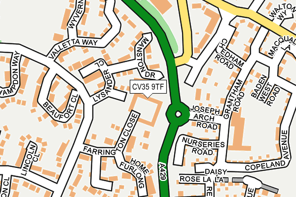 CV35 9TF map - OS OpenMap – Local (Ordnance Survey)