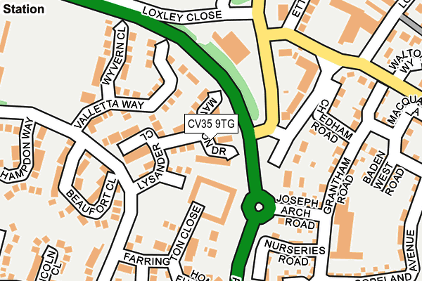 CV35 9TG map - OS OpenMap – Local (Ordnance Survey)