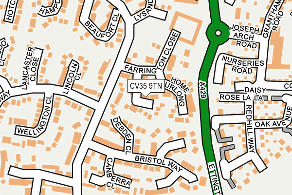 CV35 9TN map - OS OpenMap – Local (Ordnance Survey)