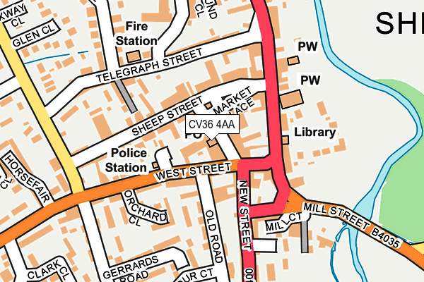 CV36 4AA map - OS OpenMap – Local (Ordnance Survey)