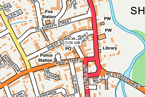CV36 4AB map - OS OpenMap – Local (Ordnance Survey)