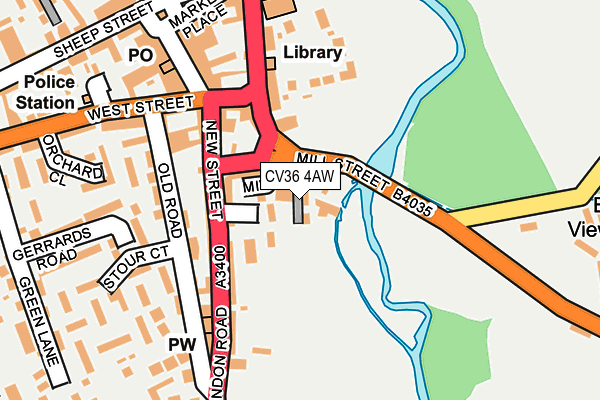 CV36 4AW map - OS OpenMap – Local (Ordnance Survey)
