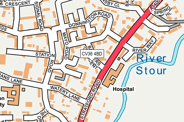 CV36 4BD map - OS OpenMap – Local (Ordnance Survey)